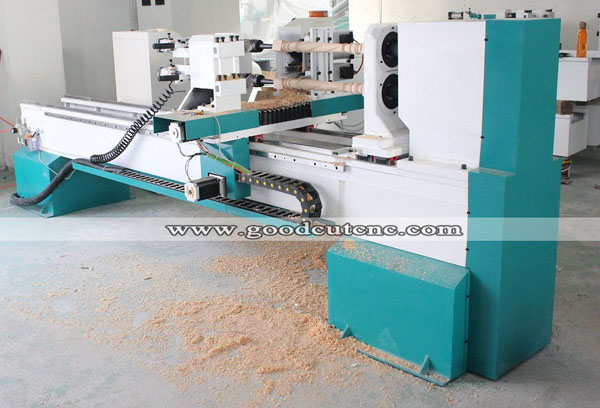 GC1530WL-DS Double Axis CNC Wood Turning Lathe Machine Price with Turning Engraving Spindle