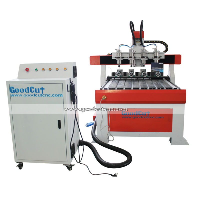 GC6090-4R 4 axis 4 Spindle 4 Rotary Axis Cnc Router Machine For Wood and Legs