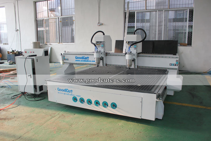 GC2030-2H Jinan GoodCut Independent Multi Head CNC Router Machines with 2/3 Independent Heads for Woodworking