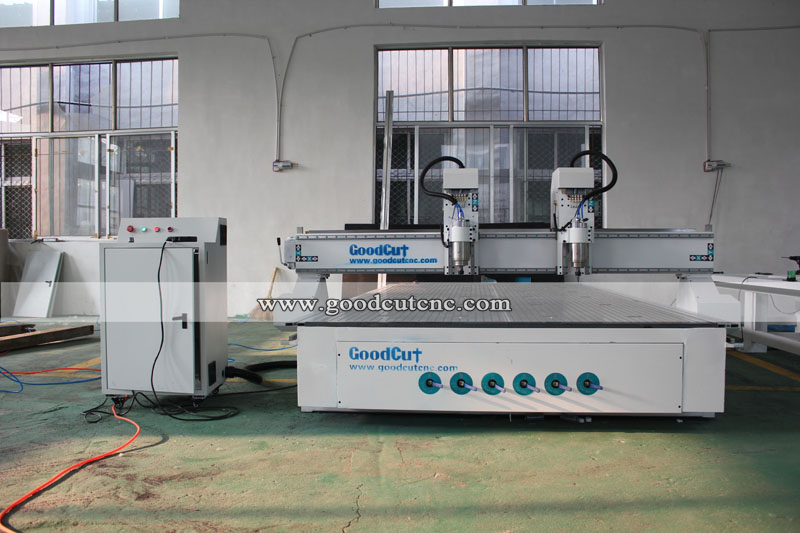 GC2030-2H Jinan GoodCut Independent Multi Head CNC Router Machines with 2/3 Independent Heads for Woodworking