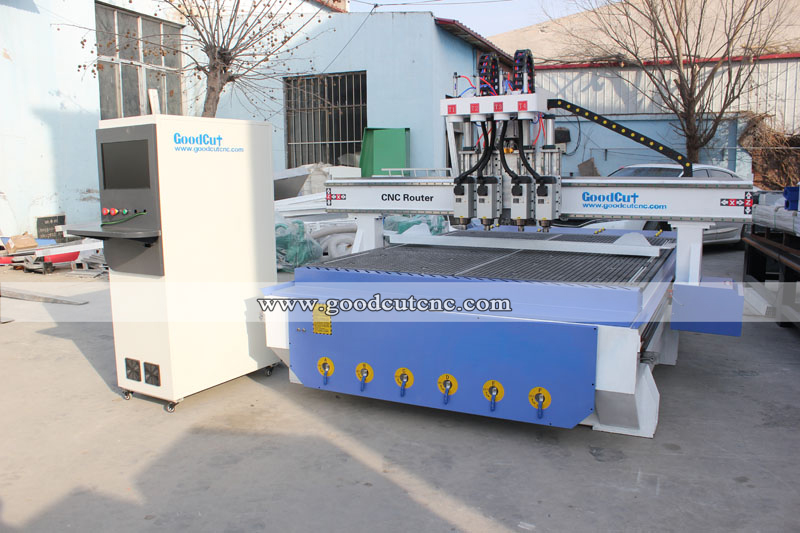 GC1325-P4 Multi Pneumatic Spindle Wood CNC Router for Cutting Engraving Drilling Furniture