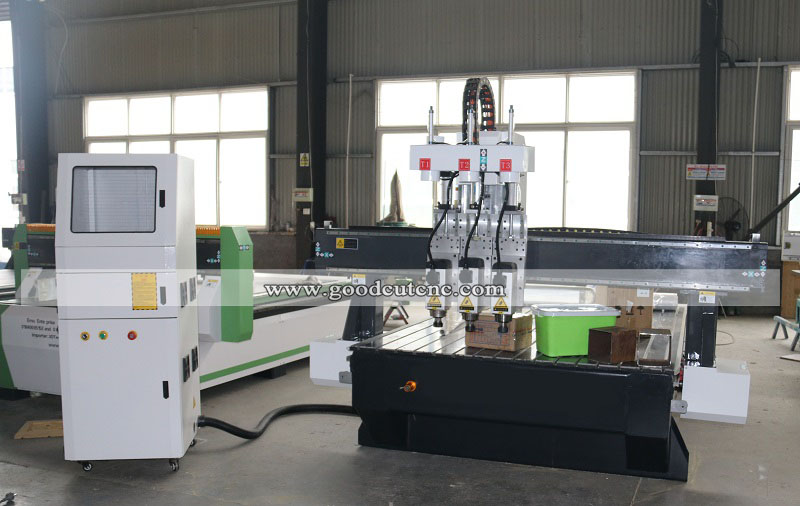 GC1325-3 Multi Pneumatic Head CNC Router Machine for Woodworking