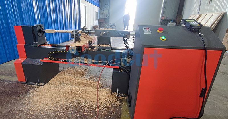 GC1220WL Economic CNC Single Axis Double Cutter Turning Wood Lathe Machine with Cast Iron Frame