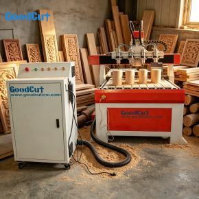 GC6090-4R 4 axis 4 Spindle 4 Rotary Axis Cnc Router Machine For Wood and Legs