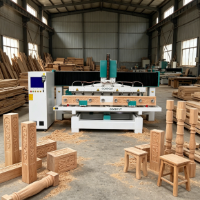 GC1530-8R Multi Heads 8 Spindle 8 Rotary Axis Cnc Router Machine For 3D Furniture Legs