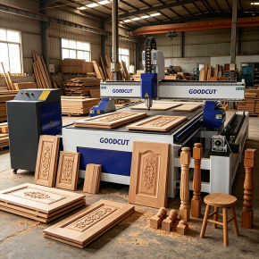 GC1325R 4 Axis CNC Router Machine with Side Rotary Attachment for Woodworking