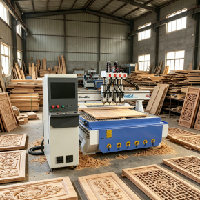 GC1325-P4 Multi Pneumatic Spindle Wood CNC Router for Cutting Engraving Drilling Furniture